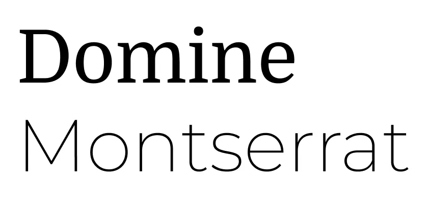 The fonts used for this website are Domine and Montserrat.